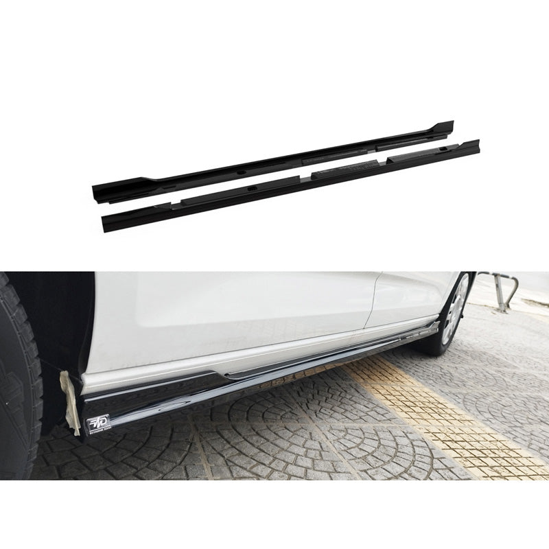 Motordrome, sideskirts, ABS, glanzend zwart, past op Volkswagen Caddy Maxi V Box/MPV (2020-) en Ford Transit/Tourneo Connect L2 (2024-)