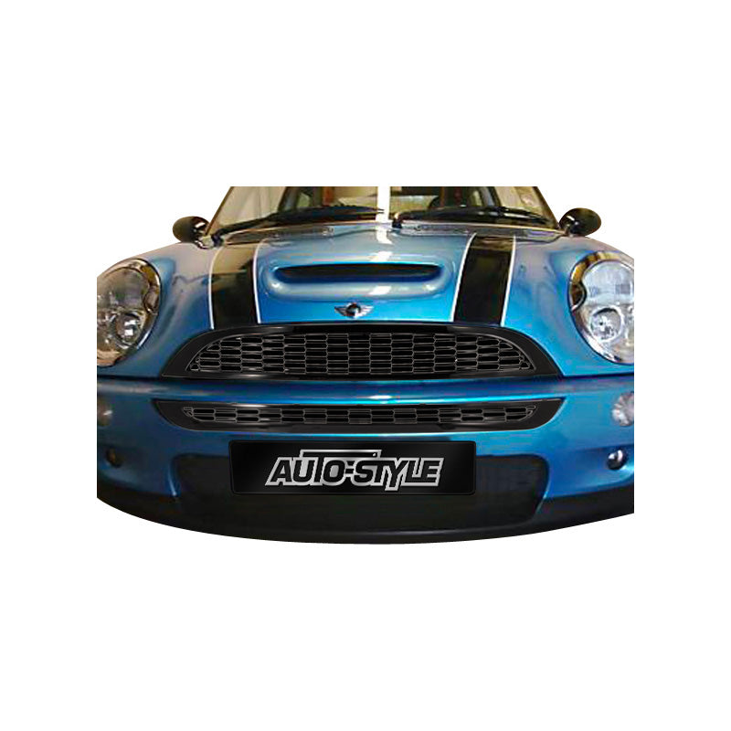 AutoStyle, calandre sport, noir brillant convient à BMW New Mini R50/R52/R53 2001-2006 (supérieure + inférieure)