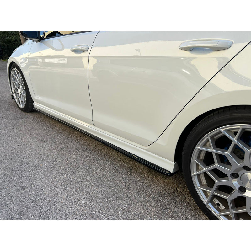 Motordrome, jupes latérales, compatible avec Volkswagen Golf VII R / R-Line 2012-2017 (ABS noir brillant)