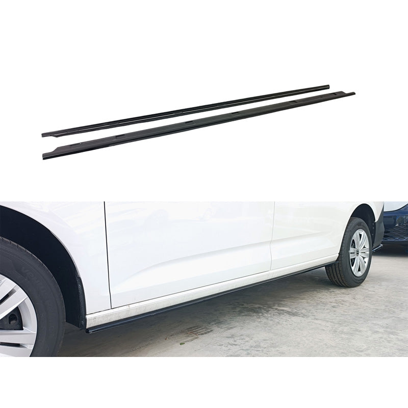 Motordrome, jupes latérales, compatible avec Volkswagen Caddy Maxi V Box/MPV 2020- (ABS noir brillant)