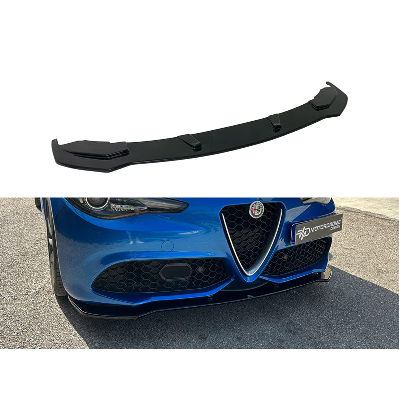 Motordrome, Spoiler avant, compatible avec Alfa Romeo Giulia Veloce 2015- (ABS noir brillant)