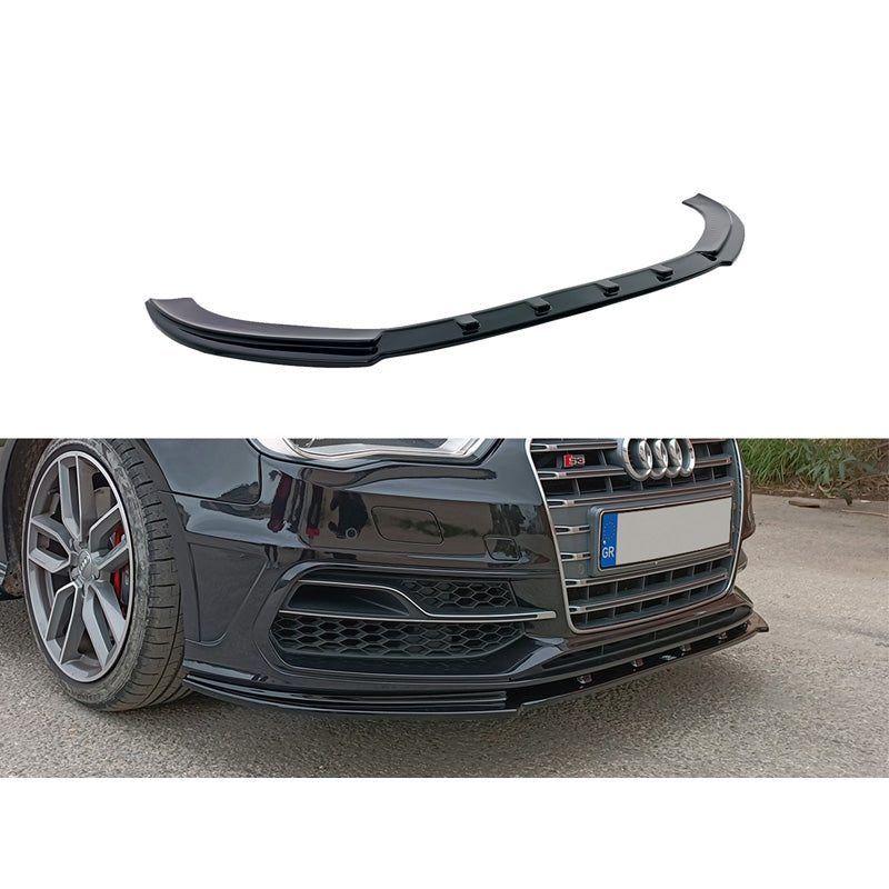 Motordrome, Spoiler avant, compatible avec Audi A3 (8V) S-Line/S3 Hatchback/Sportback 2012-2016 (ABS noir brillant)
