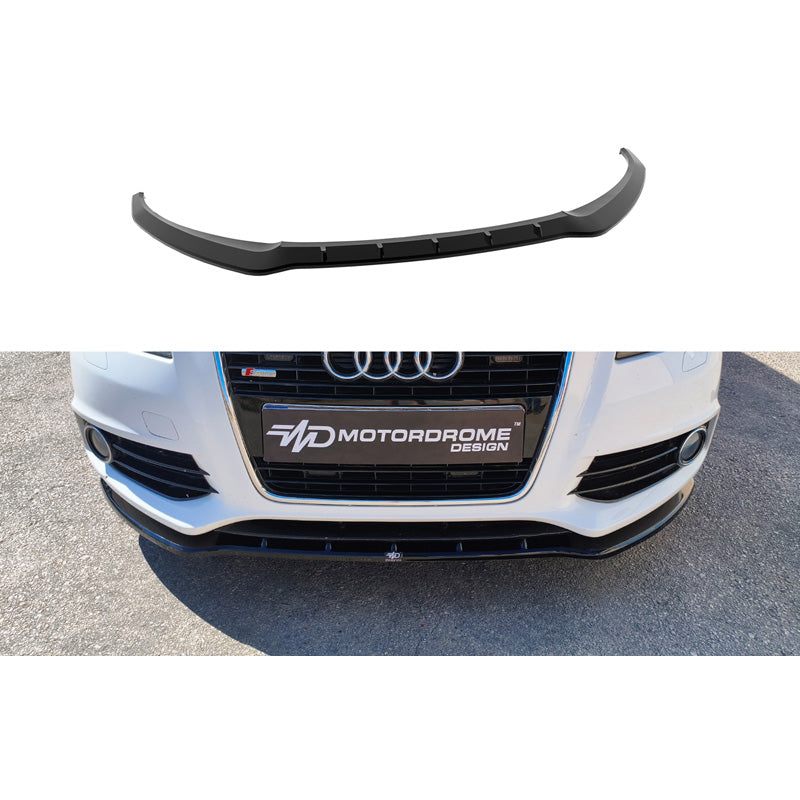 Motordrome, Front Spoiler, Gloss Black, Fits Audi A3 (8P) S-Line Facelift (2008-2012)