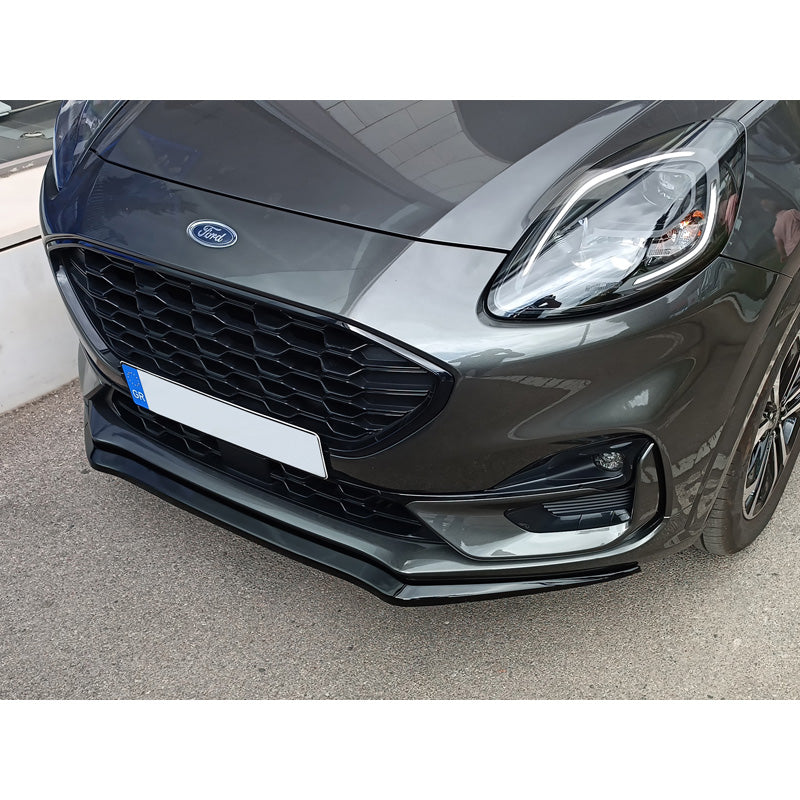 Motordrome, Spoiler avant, compatible avec Ford Puma ST-Line 2019- (ABS noir brillant)