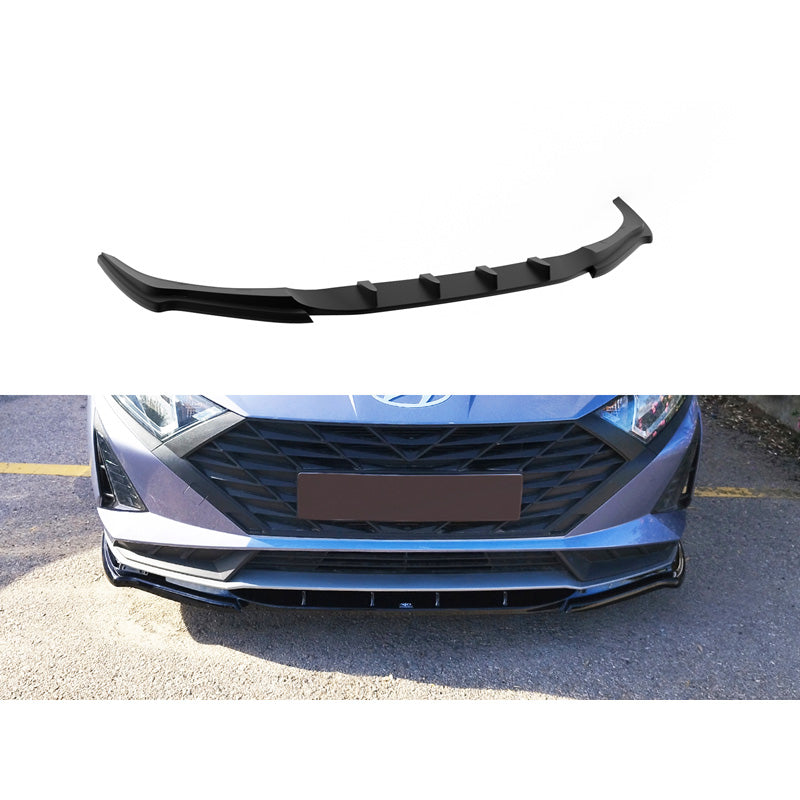 Motordrome, Front spoiler, ABS Glossy black, Fits Hyundai i20 III Facelift (excl. N / N-Line) 2023-