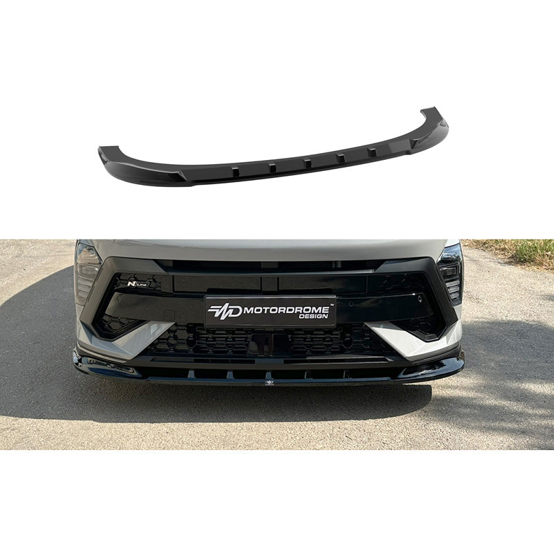 Motordrome, Front Spoiler, Gloss Black, fits Hyundai Kona II (SX2) N-Line (2023-)