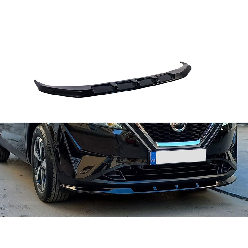 Motordrome, Spoiler avant, compatible avec Nissan Qashqai III (J12) 2021- (ABS noir brillant)