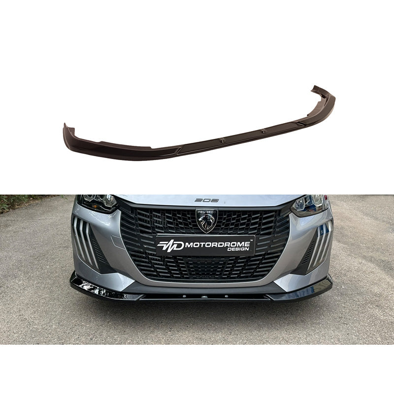 Motordrome, Front spoiler, Fits Peugeot 208 II Facelift 2023- excl. GT-Line (ABS Gloss Black)