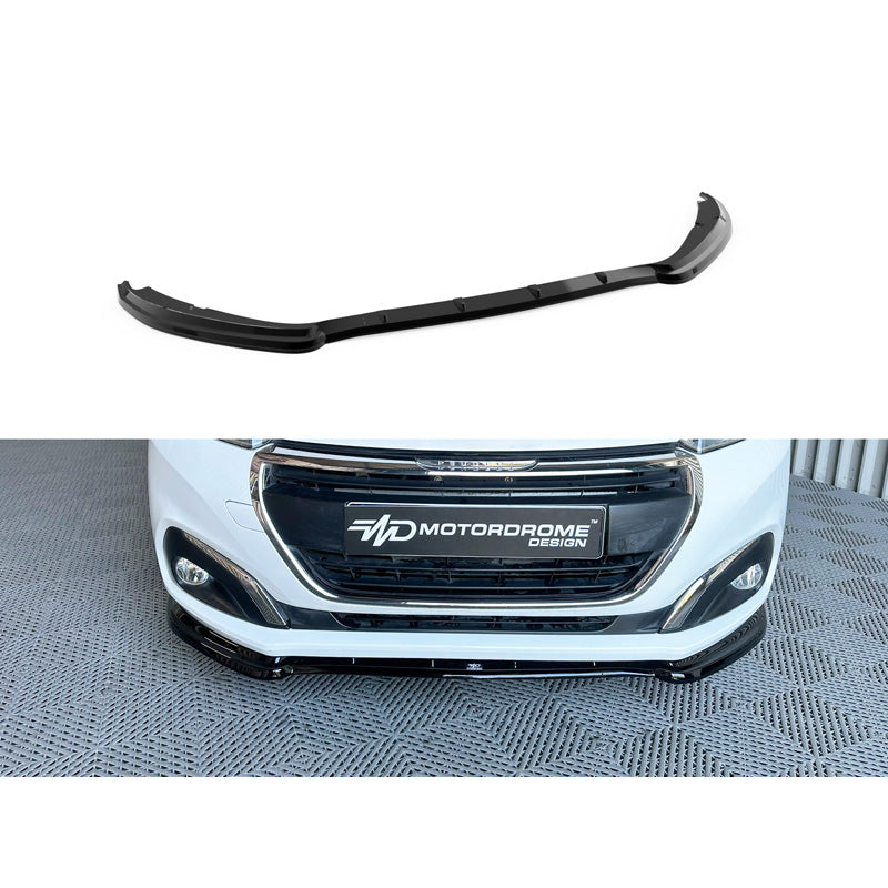 Motordrome, Front spoiler, aerodynamic design, Fits Peugeot 208 I Facelift (2015-2019), ABS plastic, Black