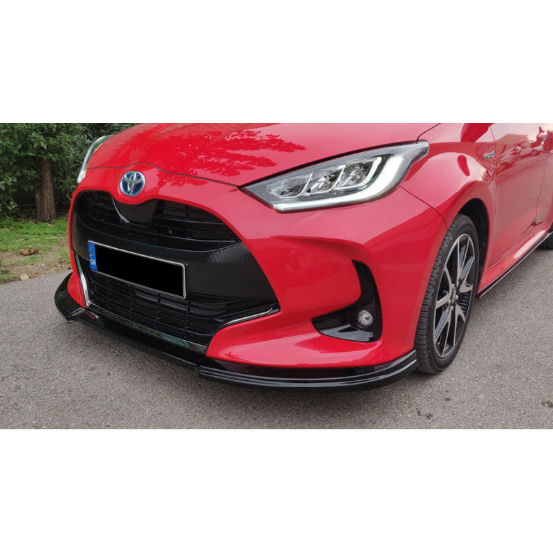 Motordrome, spoiler avant, compatible avec Toyota Yaris (P21) 2020- incl. GR Sport (ABS noir brillant)