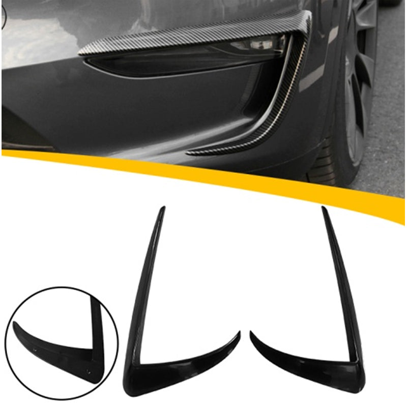 AutoStyle, caches de phares antibrouillard - Noir - Compatible avec Tesla Model 3 2017- - ABS brillant - Lot de 2