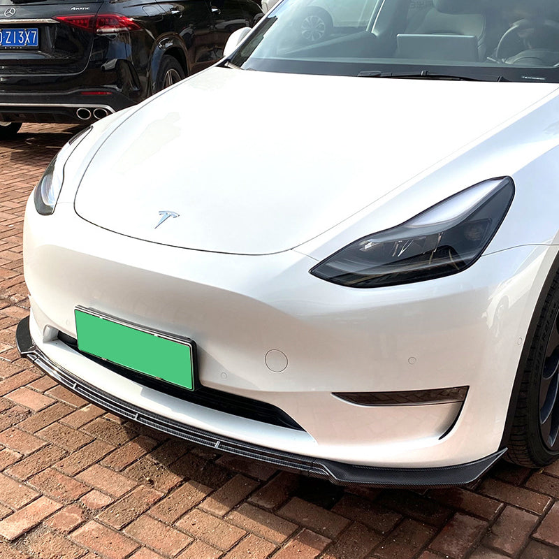 AutoStyle, frontspoiler lip, past op Tesla Model Y 2019-, glanzend zwart ABS, 3-delig