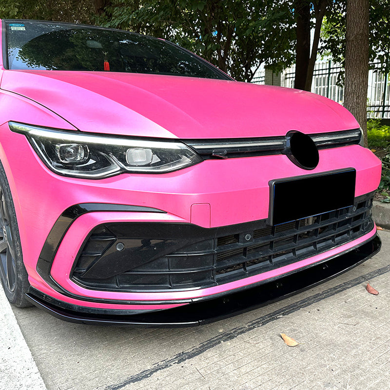 AutoStyle, Front spoiler lip, Fits Volkswagen Golf VIII GTi/GTD/R/R-Line (2020-), Glossy Black ABS