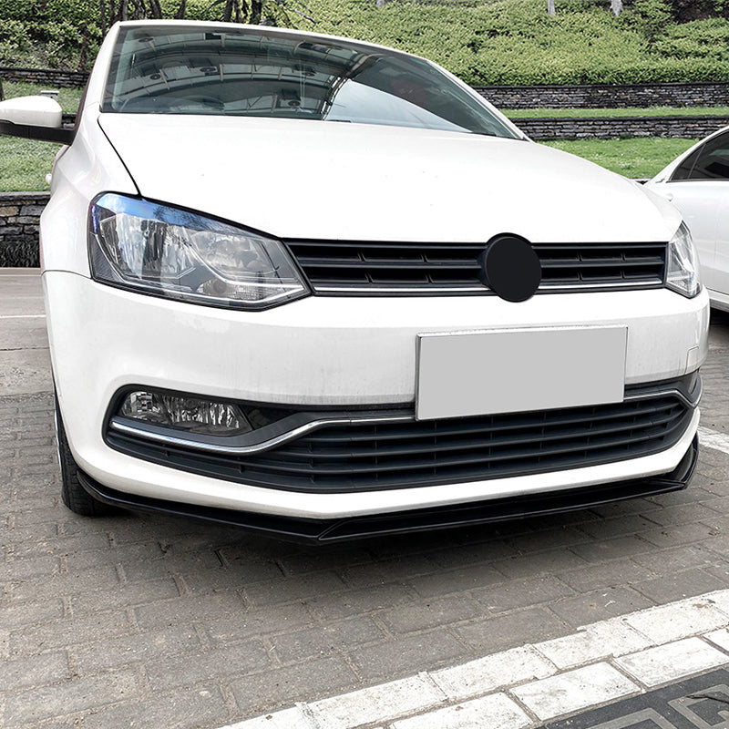 AutoStyle, Front spoiler lip, Fits Volkswagen Polo 6R/6C (2009-2017), Glossy black ABS