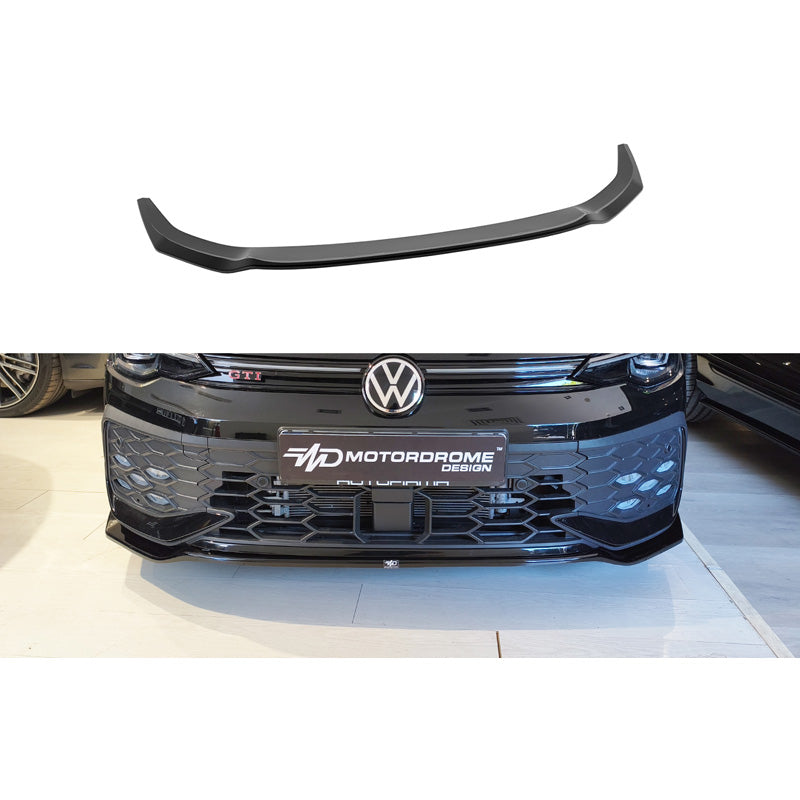 Motordrome, Front spoiler, Gloss Black, fits Volkswagen Golf 8 Facelift R-Line/GTE/GTI (2024-)