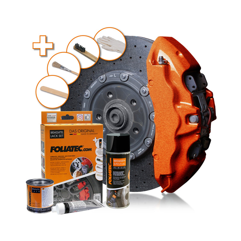 Foliatec, Brake Caliper Paint, Cosmic Orange Metallic, 3-component
