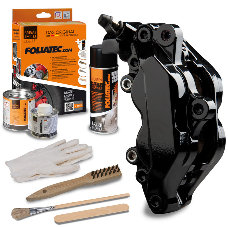 Foliatec, brake caliper paint, midnight black - 3 Components