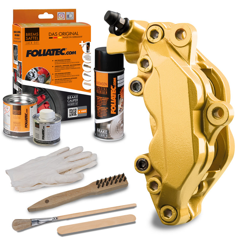 Foliatec, Brake Caliper Coating - prestige gold metallic - 3 Components