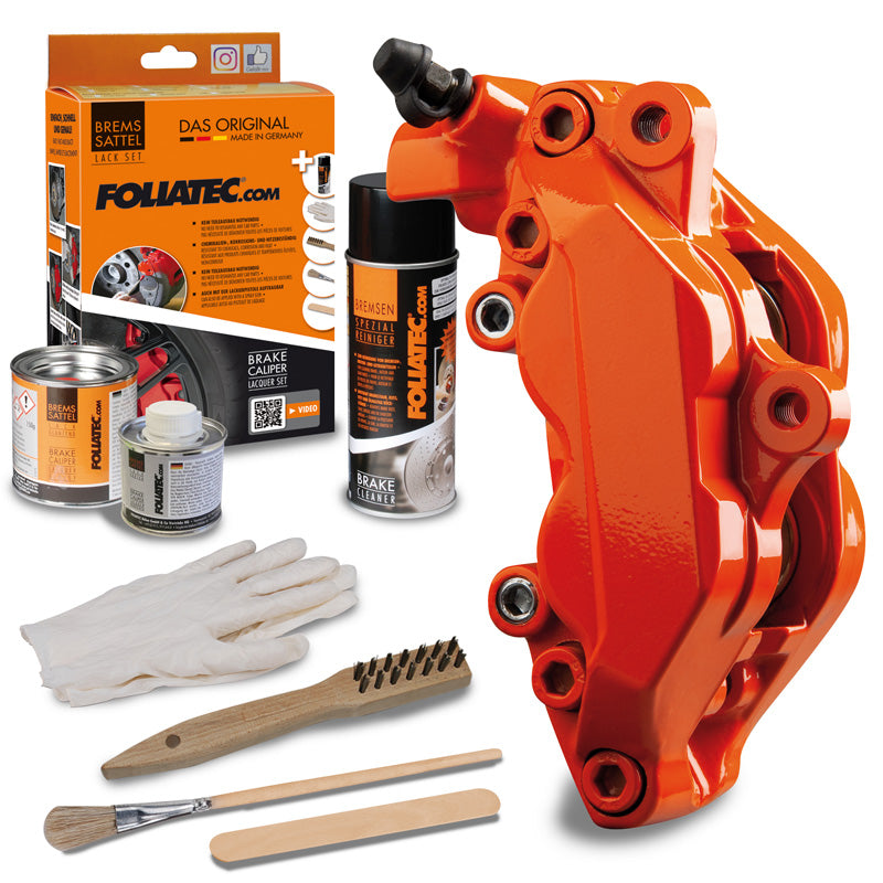 Foliatec, Brake Caliper Coating - flame orange - 3 Components