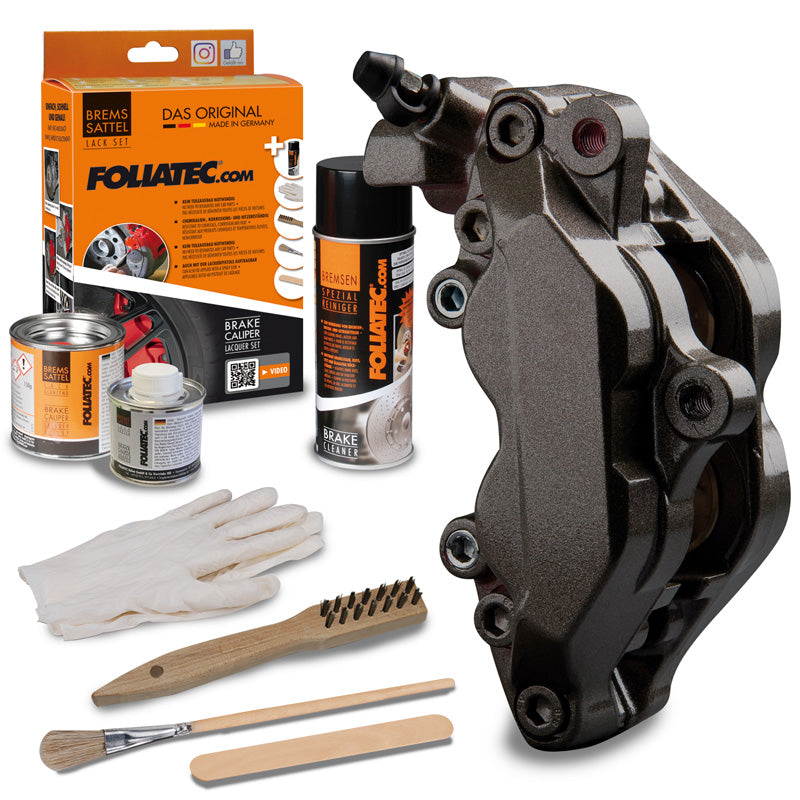 Foliatec, brake caliper paint - carbon metallic - 3 components