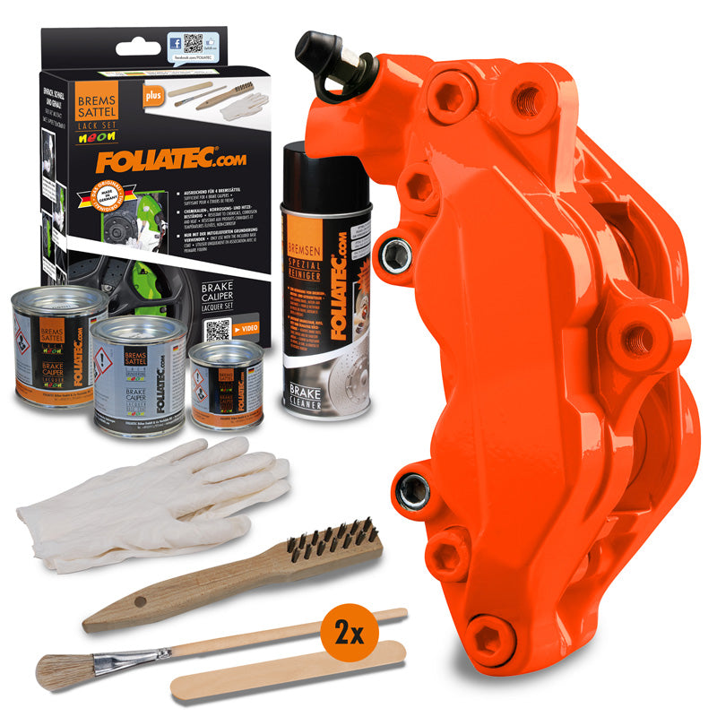 Foliatec, Brake Caliper Coating - NEON orange - 4 Components