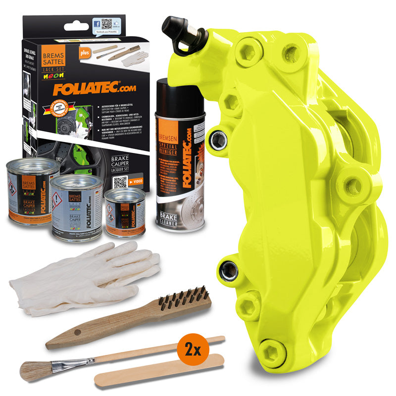 Foliatec, Brake Caliper Coating - NEON yellow - 4 Components