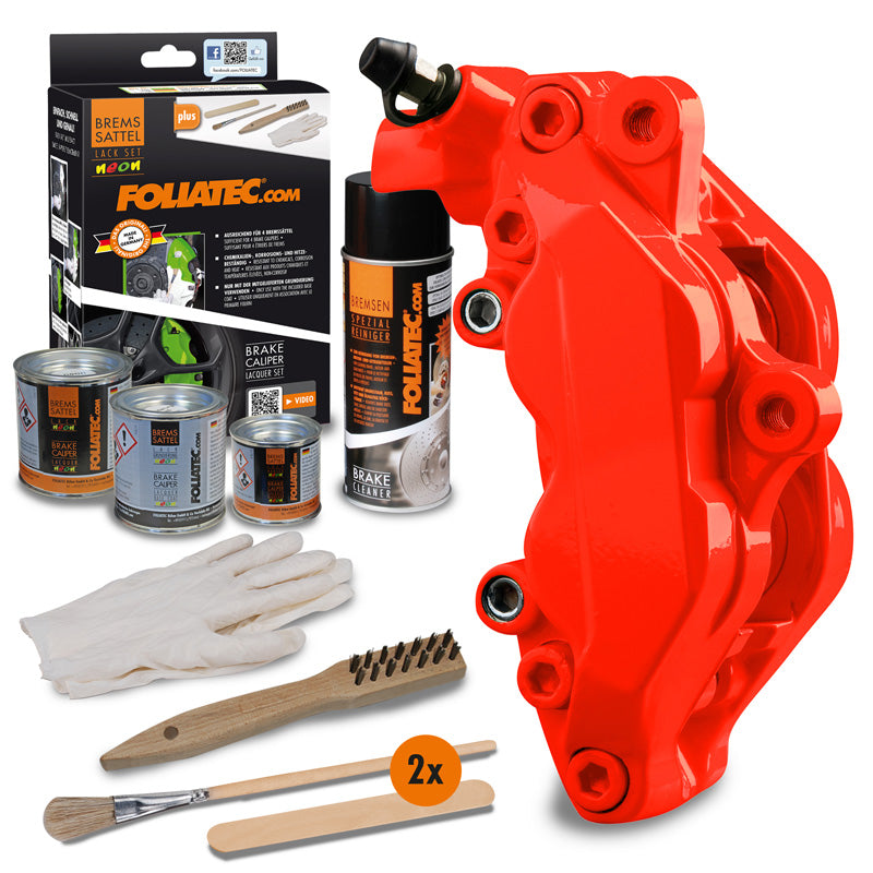 Foliatec, Brake Caliper Coating - NEON red - 4 Components