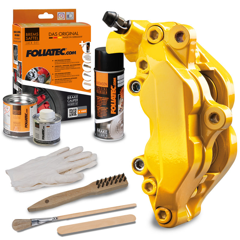 Foliatec, Brake Caliper Painting, Performance Yellow Glossy - 3 Components