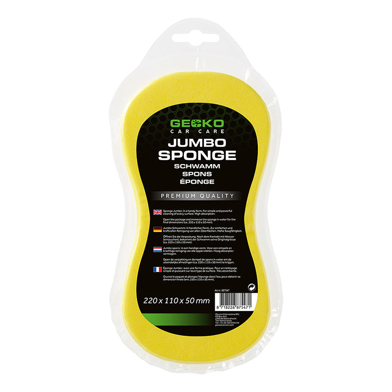 Gecko, Ergonomische Spons - Hoge Absorptie - Vacuüm Verpakt - 220x110x50mm