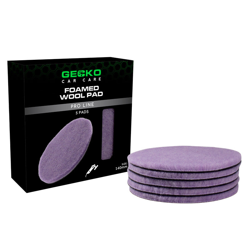 Gecko, Foamed Wool Pads, 140mm, 5-pack, Effective polishing for hard surfaces