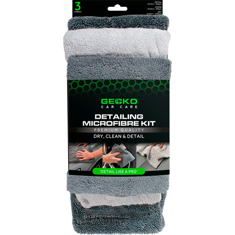 Gecko, Detailing Microfiber Kit, 3-delige set