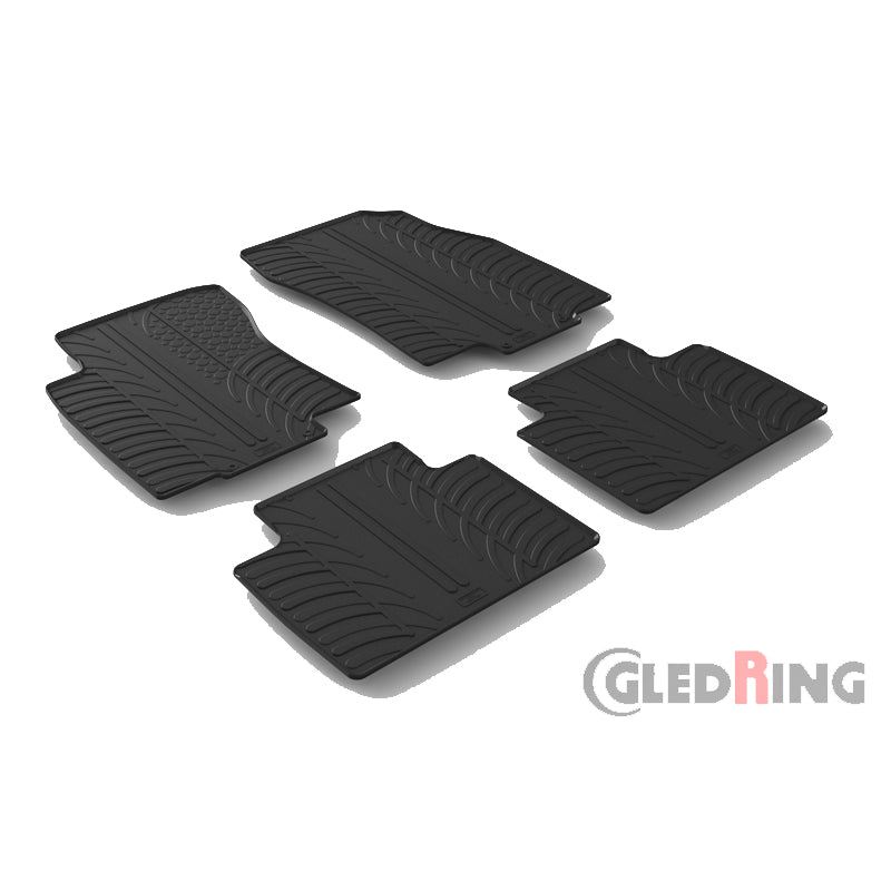 Gledring, Tapis en caoutchouc, compatible avec Renault Koleos II 8/2016- (profil T 4 pièces + clips)