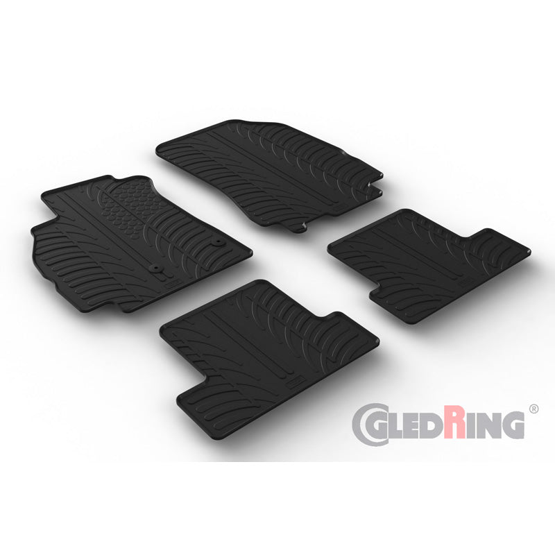 Gledring, Rubbermatten, passend voor Renault Megane III HB 5-deurs 2008-2015 (T profile 4-delig)