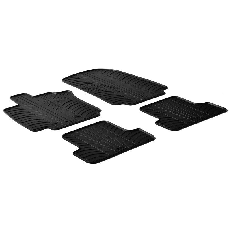 Gledring, Rubbermatten, passend voor Renault Clio III 2005- (T profile 4-delig)
