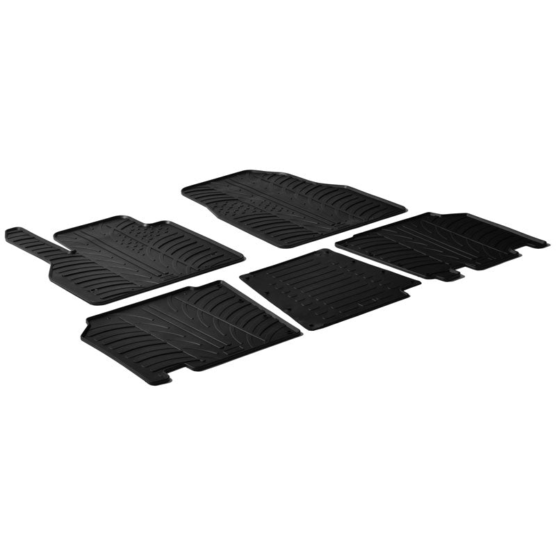 Gledring, Rubber Floor Mats, fits Renault Kangoo 2008-2021 & Mercedes Citan 2012-2021 (TK profile 5-piece)