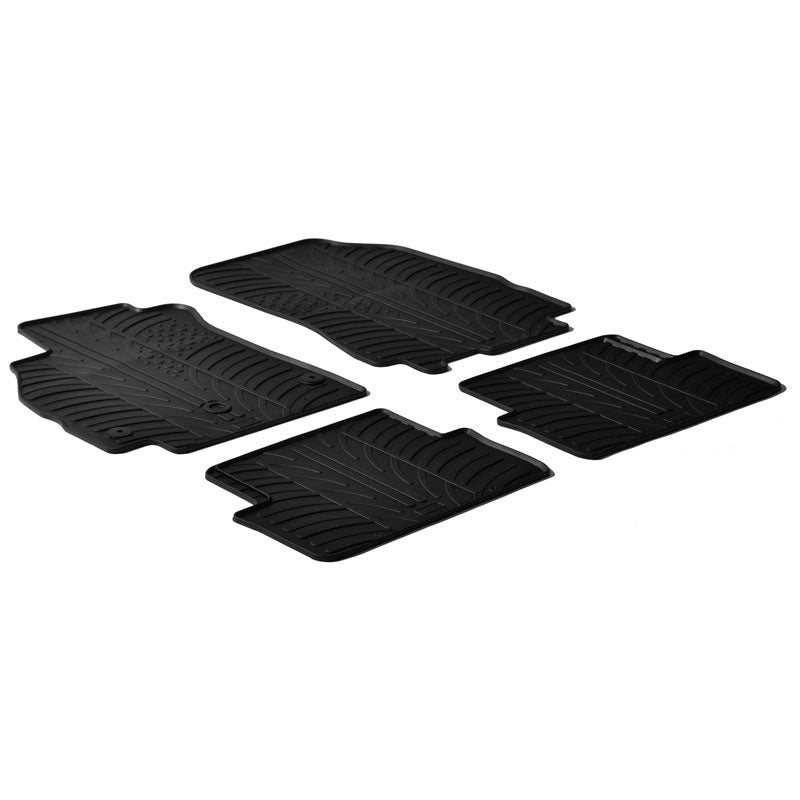 Gledring, Rubber Floor Mats, fits Renault Megane III Grandtour 2008-2015 (T profile 4-piece + clips)