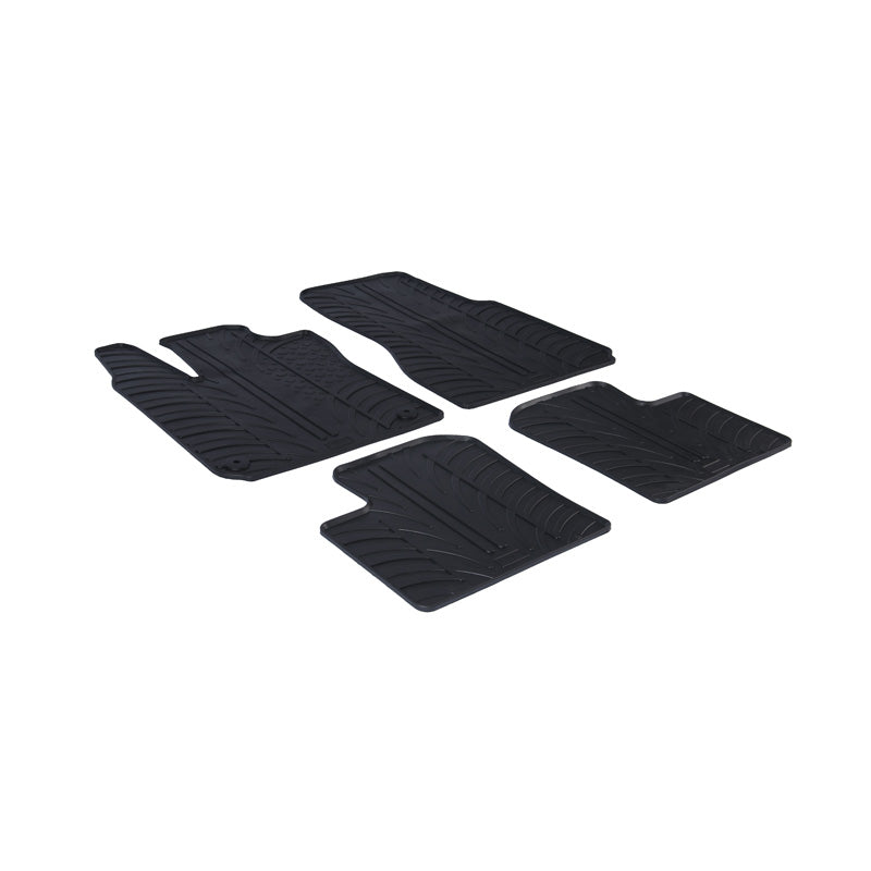 Gledring, rubberen automatten, past op Renault Twingo III 2014- excl. E-Tech (T profile 4-delig + clips)