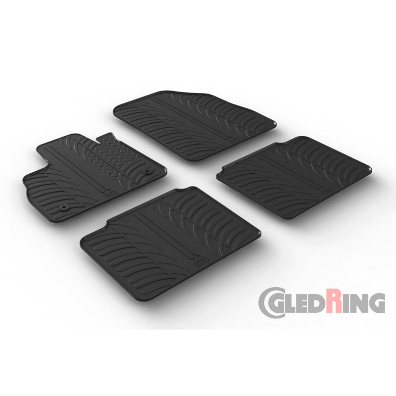 Gledring, rubberen automatten, past op Renault Espace 2015-2023 (T profile 4-delig + clips)