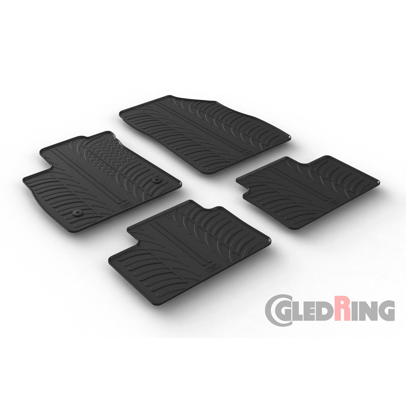 Gledring, rubbermatten, past op Renault Talisman 3/2016- (T-profiel 4-delig + clips)