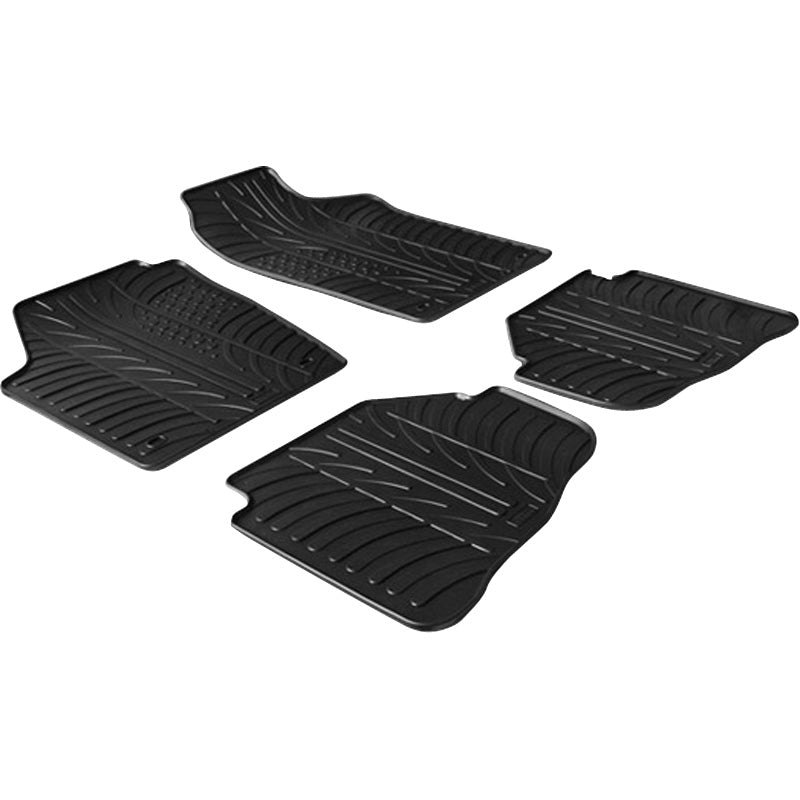Gledring, Rubber floor mats, fits Volkswagen Fox 2005- (T profile 4 pcs)