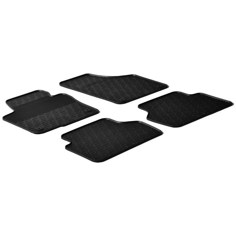 Gledring, Rubber floor mats, fits Volkswagen Tiguan 2007-2016 (G profile 4 pcs + clips)