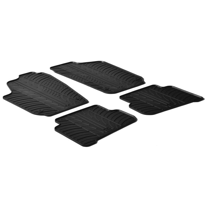 Gledring, tapis en caoutchouc, compatibles avec Volkswagen Polo 6R/6C 2009-2017 (profil T 4 pièces + clips)