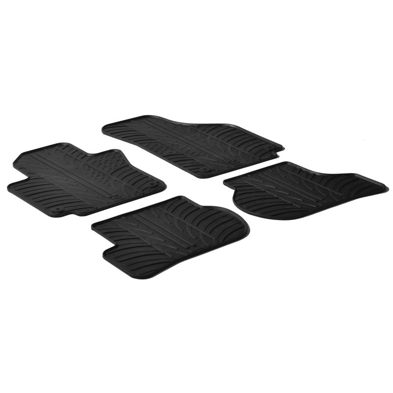 Gledring, Rubber Mats, fits Volkswagen Golf V,VI Plus 2009- / Seat Toledo 2005-2012 (T profile 4-piece + clips)