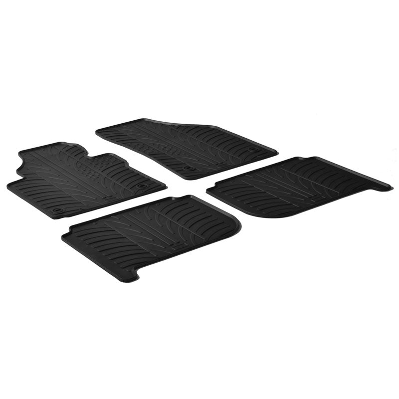 Gledring, Rubber floor mats, fits Volkswagen Touran 2003-2015 (T profile 4 pcs + clips)