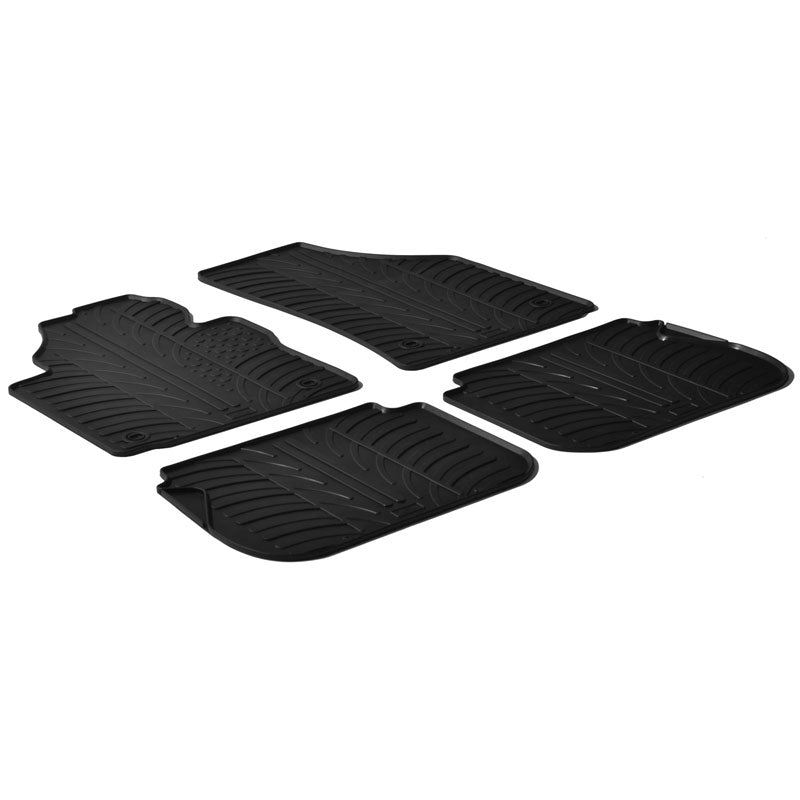Gledring, Tapis en caoutchouc, compatible avec Volkswagen Caddy 2004-2015 & 2015-2020 (profil G 4 pièces + clips)