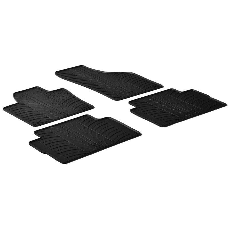 Gledring, Rubber Floor Mats, fits Volkswagen Sharan 2010- / Seat Alhambra 5 doors 2010- (T profile 4-piece + clips)
