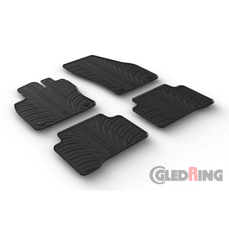Gledring, rubbermatten, past op Volkswagen Touran 2015- (Handgeschakeld) (T-profiel 4-delig + clips)