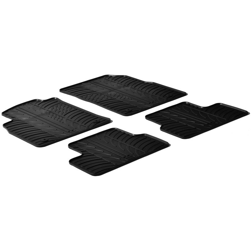 Gledring, rubberen matten, geschikt voor Opel Astra J 2009-6/2015 (T-profiel 4-delig + clips)