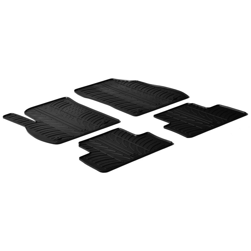 Gledring, rubber mats, fits Opel Zafira C 2011- (T profile 4 pieces + clips)