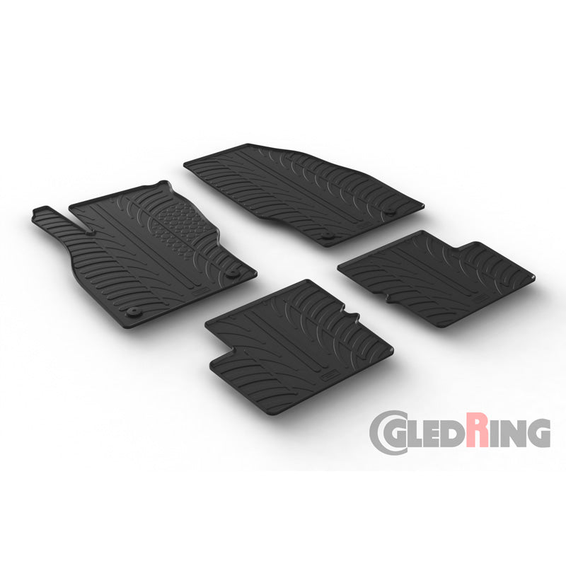 Gledring, rubber mats, fits Opel Corsa E 5 doors 2014-2019 (T profile 4 pieces + clips)